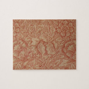 William Morris Rosa Mohnblumen-Blumenmuster Puzzle