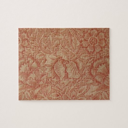William Morris Rosa Mohnblumen-Blumenmuster Puzzle (Horizontal)