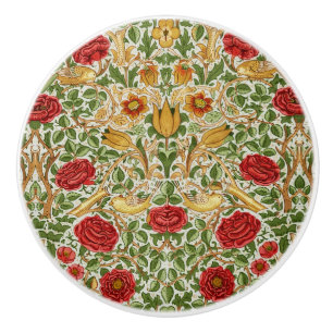 William Morris Rose & Birds Chintz Red Keramikknauf