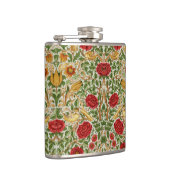 William Morris Rose & Birds Chintz Rot Flachmann (Rechts)