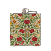 William Morris Rose & Birds Chintz Rot Flachmann (Rückseite)