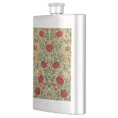 William Morris Rose & Birds Chintz Rot Flachmann (Links)