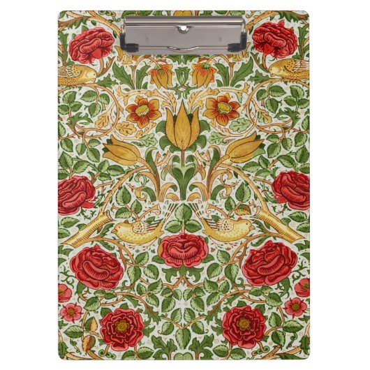 William Morris Rose & Birds Chintz Rot Klemmbrett (Vorderseite)
