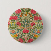 William Morris Rose Floral Chintz Pink Button (Vorderseite)
