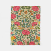 William Morris Rose Floral Chintz Pink Fleecedecke (Vorderseite)