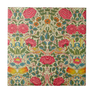 William Morris Rose Floral Chintz Pink Fliese