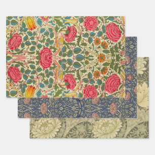 William Morris Rose Floral Chintz Pink Geschenkpapier Set