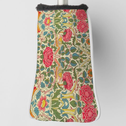 William Morris Rose Floral Chintz Pink Golf Headcover (Rotieren 90)