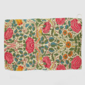 William Morris Rose Floral Chintz Pink Golfhandtuch (Horizontal)