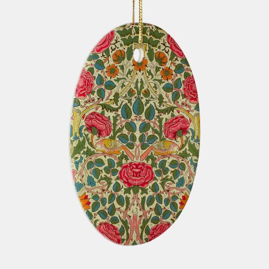 William Morris Rose Floral Chintz Pink Keramik Ornament (Rechts)