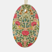 William Morris Rose Floral Chintz Pink Keramik Ornament (Links)