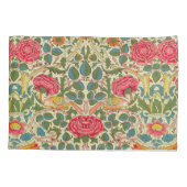 William Morris Rose Floral Chintz Pink Kissenbezug (Rückseite)