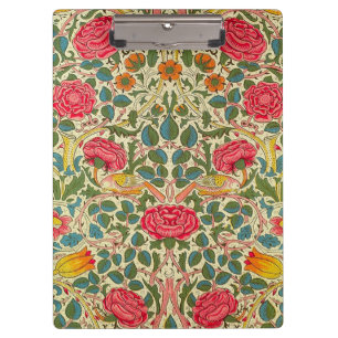William Morris Rose Floral Chintz Pink Klemmbrett