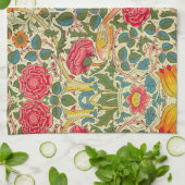 William Morris Rose Floral Chintz Pink Küchentuch (Gefaltet)