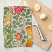 William Morris Rose Floral Chintz Pink Küchentuch (Viertel Falte)