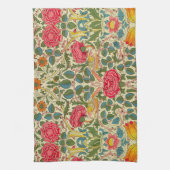 William Morris Rose Floral Chintz Pink Küchentuch (Vertikal)