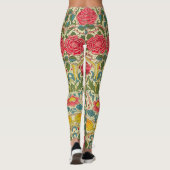 William Morris Rose Floral Chintz Pink Leggings (Rückseite)