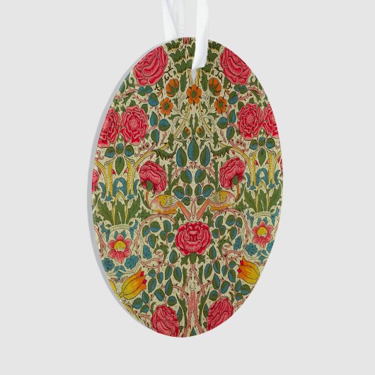 William Morris Rose Floral Chintz Pink Ornament (Vorderseite)