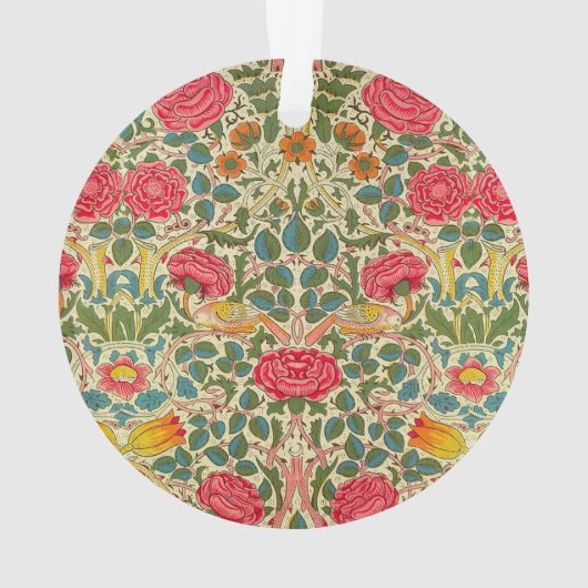 William Morris Rose Floral Chintz Pink Ornament (Rückseite)