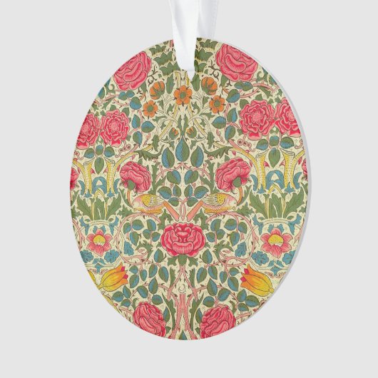 William Morris Rose Floral Chintz Pink Ornament (Vorderseite)