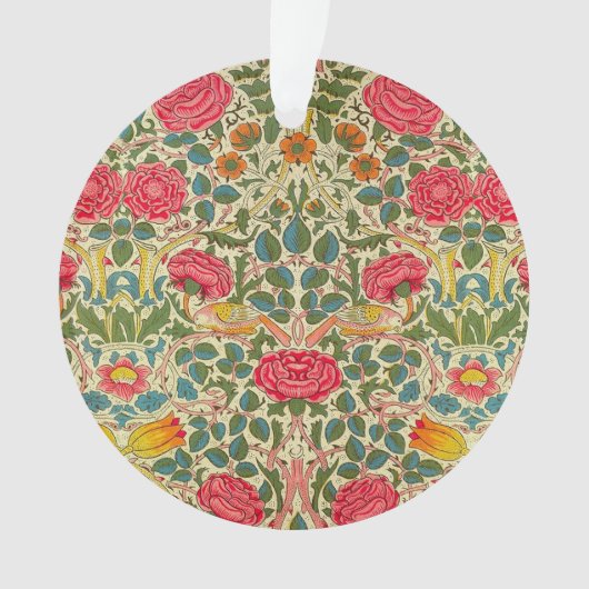William Morris Rose Floral Chintz Pink Ornament (Vorderseite)