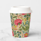 William Morris Rose Floral Chintz Pink Pappbecher (Rückseite)