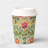 William Morris Rose Floral Chintz Pink Pappbecher (Rechts)