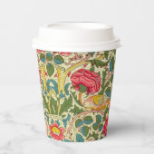 William Morris Rose Floral Chintz Pink Pappbecher (Vorderseite)