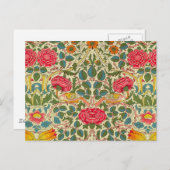 William Morris Rose Floral Chintz Pink Postkarte (Vorne/Hinten)