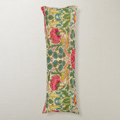 William Morris Rose Floral Chintz Pink Seitenschläferkissen (Vorderseite Vertikal)