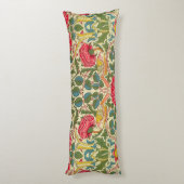 William Morris Rose Floral Chintz Pink Seitenschläferkissen (Rückseite (Vertikal))