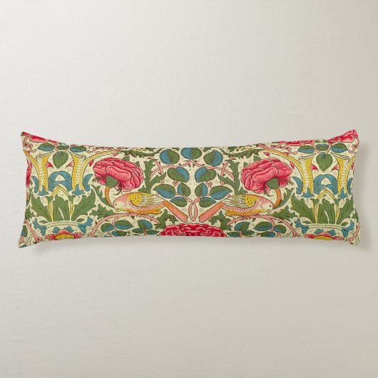 William Morris Rose Floral Chintz Pink Seitenschläferkissen (Vorderseite)