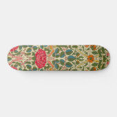 William Morris Rose Floral Chintz Pink Skateboard (Horizontal)