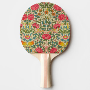 William Morris Rose Floral Chintz Pink Tischtennis Schläger