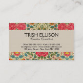 William Morris Rose Floral Chintz Pink Visitenkarte (Rückseite)