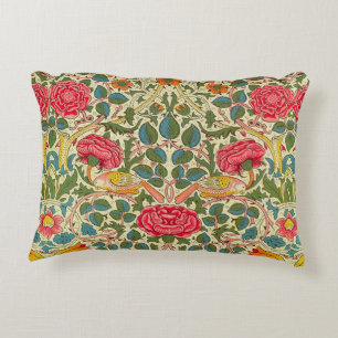 William Morris Rose Floral Chintz Pink Zierkissen