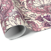 William Morris Rose Gold Creme Blumenmuster Geschenkpapier (Rolleneckpunkt)