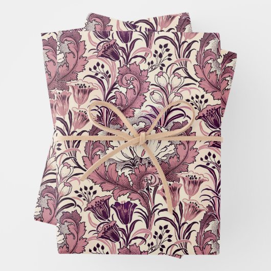 William Morris Rose Gold Creme Blumenmuster Geschenkpapier Set (Beispiel)