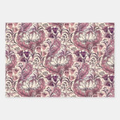 William Morris Rose Gold Creme Blumenmuster Geschenkpapier Set (Vorderseite)