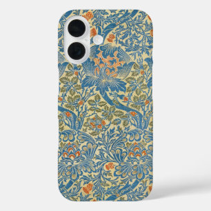 William Morris Rose & Thistle Floral Blue iPhone 16 Hülle