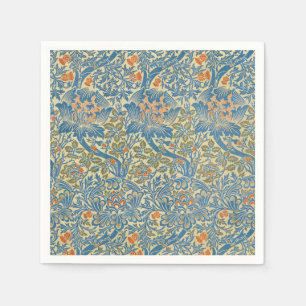 William Morris Rose & Thistle Floral Blue Serviette