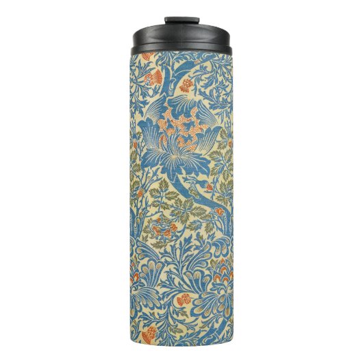 William Morris Rose & Thistle Floral Blue Thermosbecher (Vorderseite)