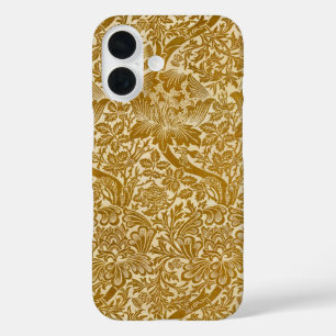 William Morris Rose & Thistle Floral Golden iPhone 16 Hülle
