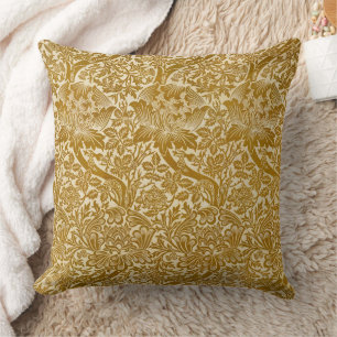 William Morris Rose & Thistle Floral Golden Kissen