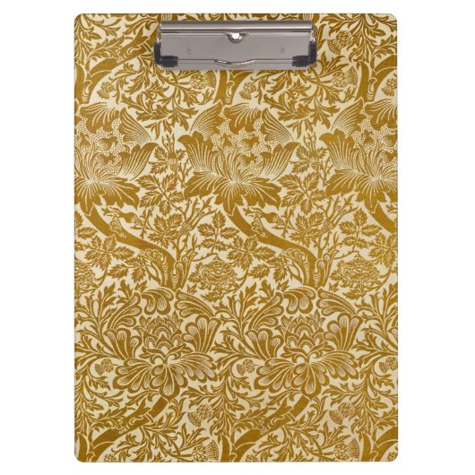 William Morris Rose & Thistle Floral Golden Klemmbrett (Vorderseite)