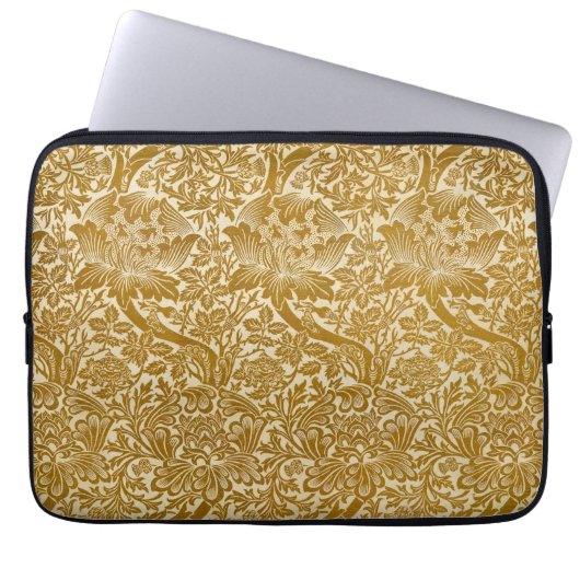 William Morris Rose & Thistle Floral Golden Laptopschutzhülle (Vorderseite)