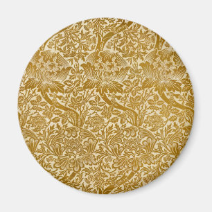 William Morris Rose & Thistle Floral Golden Magnet