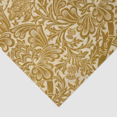 William Morris Rose & Thistle Floral Golden Seidenpapier (Detail)