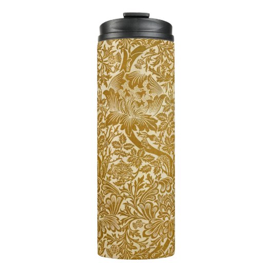 William Morris Rose & Thistle Floral Golden Thermosbecher (Vorderseite)