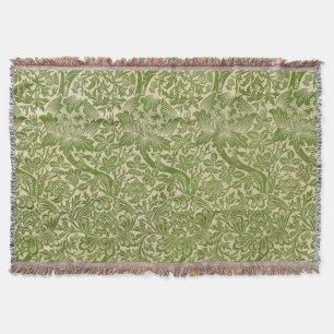 William Morris Rose & Thistle Floral Green Decke